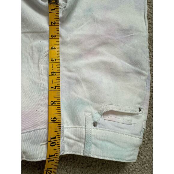 Time and Tru Straight High Rise White Denim Tie Dye Pants Pastel 6 NWT NEW - Picture 5 of 11